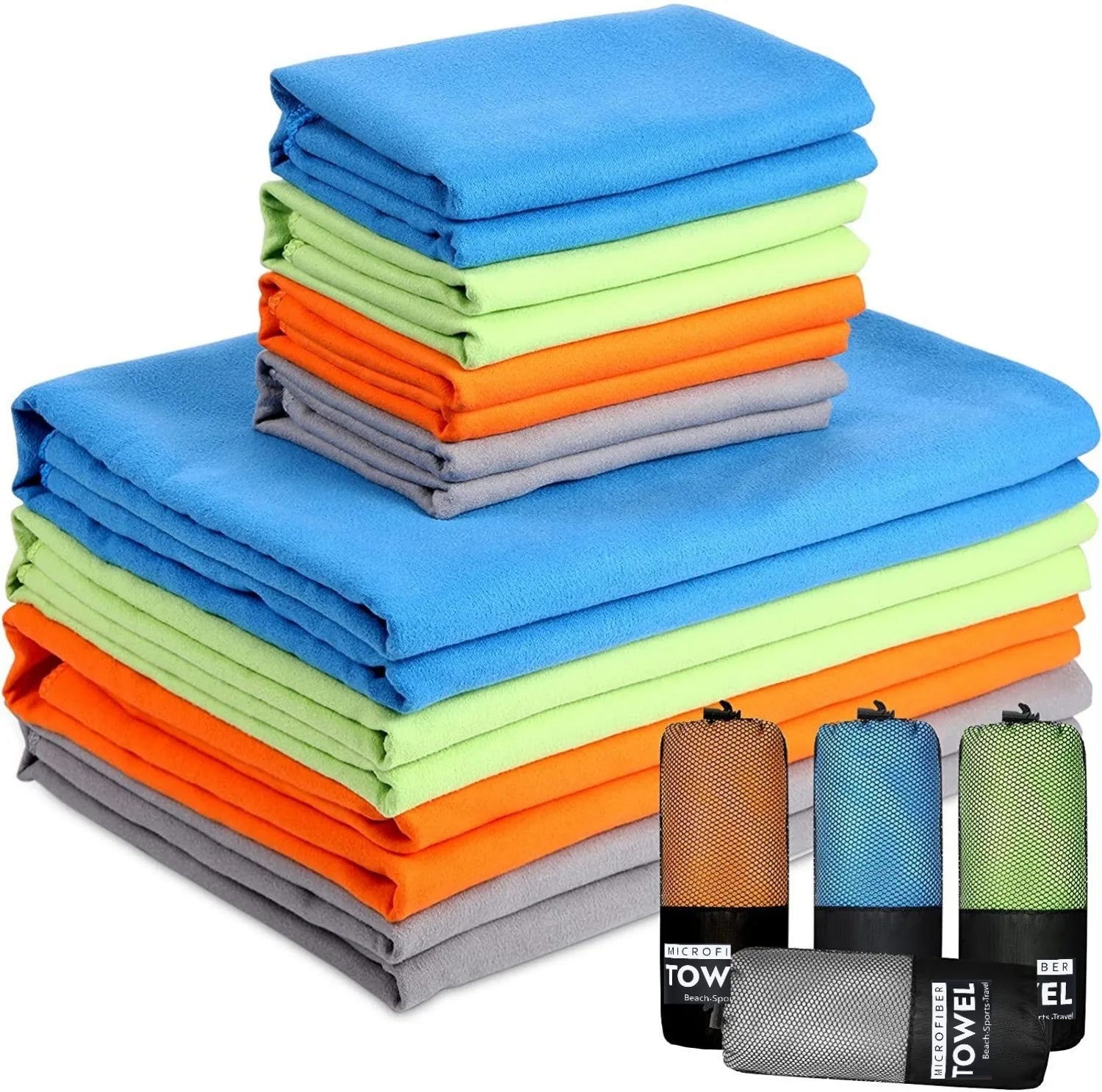 Microfiber Towels for Travel Sport Fast Drying Super Absorbent Large Hair Towel Ultra Soft Lightweight Gym Swimming Yoga Towel